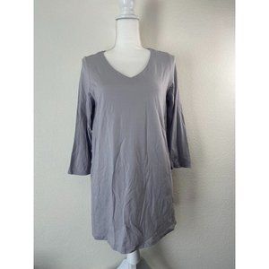 J. Jill women's small grey 3/4 sleeve‎ modal/cotton tunic blouse lightweight top